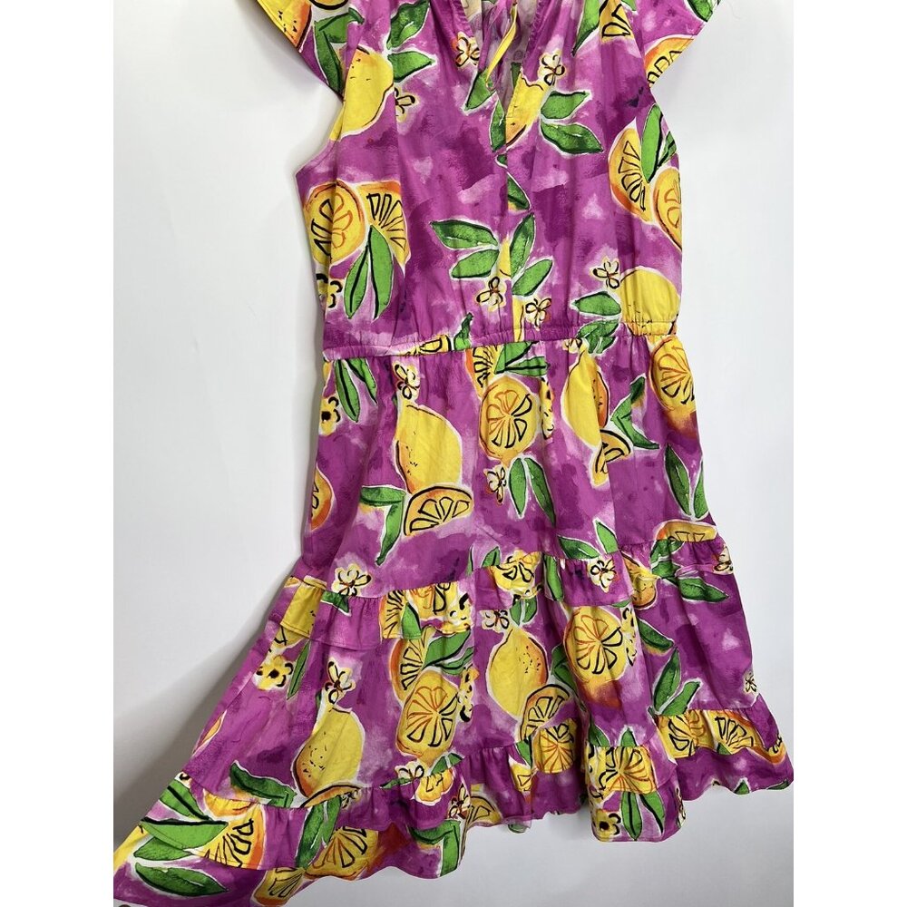 Donna Morgan Lemon Printed Flutter Cap Sleeve Ruf… - image 4